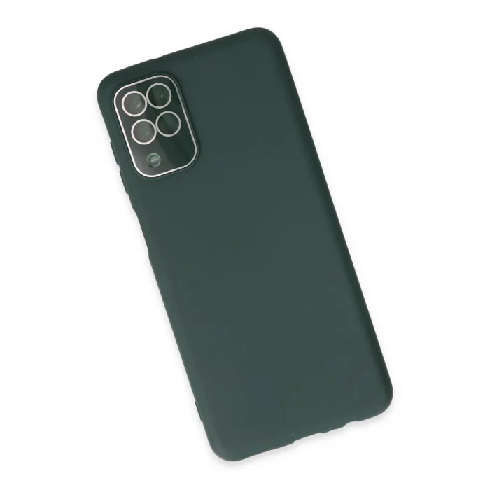 BUĞZ Samsung Galaxy A22 Kılıf Lansman Glass Kapak - Koyu Yeşil