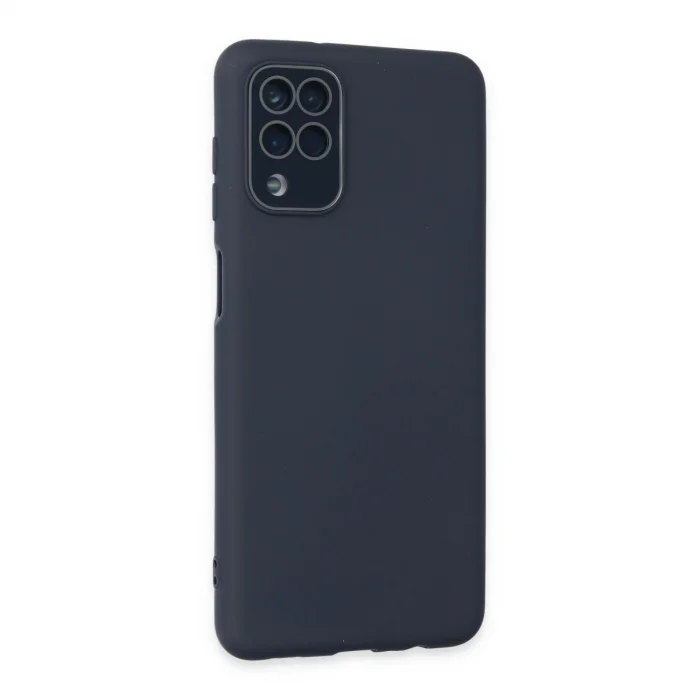 BUĞZ Samsung Galaxy A22 Kılıf Lansman Glass Kapak - Lacivert