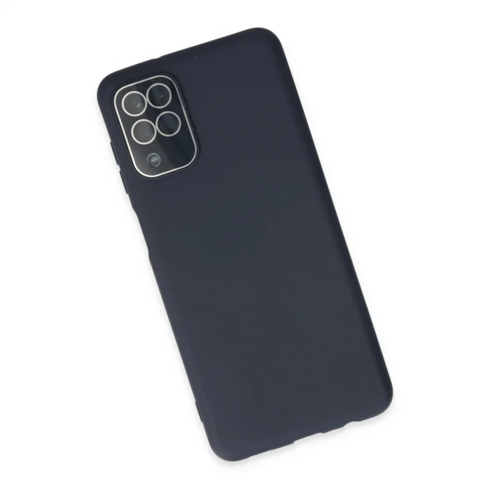 BUĞZ Samsung Galaxy A22 Kılıf Lansman Glass Kapak - Lacivert