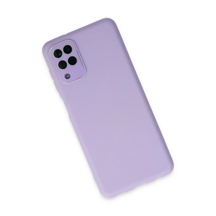 BUĞZ Samsung Galaxy A22 Kılıf Lansman Glass Kapak - Lila