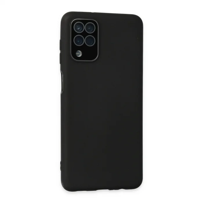 BUĞZ Samsung Galaxy A22 Kılıf Lansman Glass Kapak - Siyah