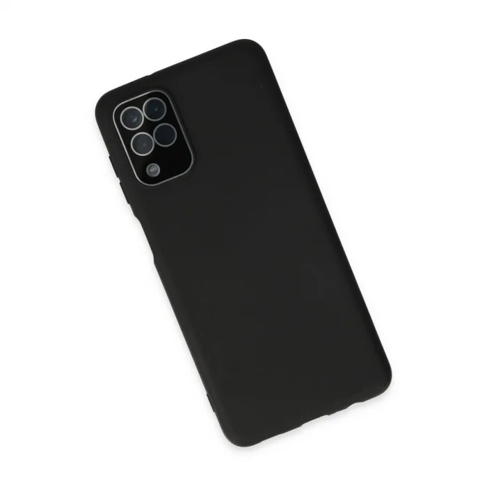 BUĞZ Samsung Galaxy A22 Kılıf Lansman Glass Kapak - Siyah