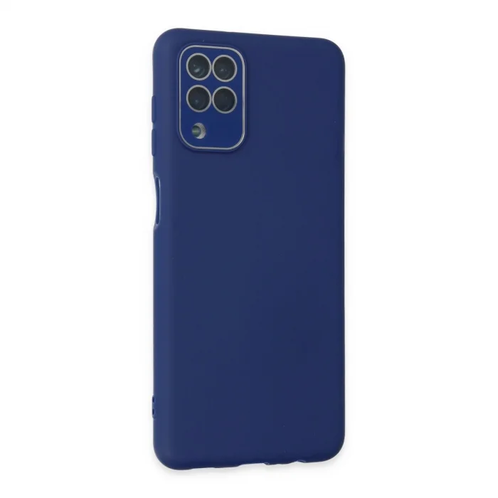 BUĞZ Samsung Galaxy A22 Kılıf Lansman Glass Kapak - Sky Blue