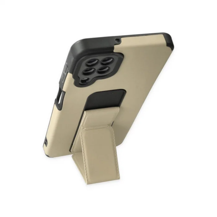 BUĞZ Samsung Galaxy A22 Kılıf Mega Standlı Silikon - Gold