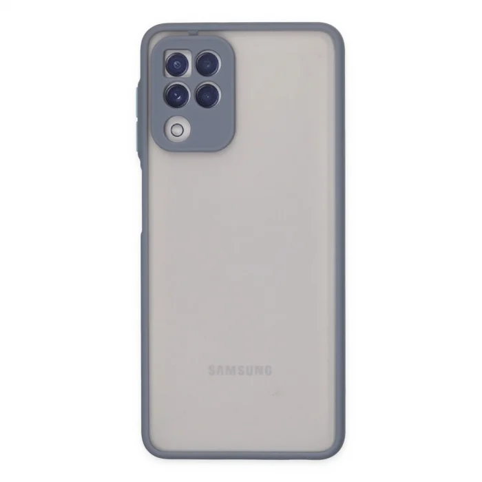 BUĞZ Samsung Galaxy A22 Kılıf Montreal Silikon Kapak - Gri