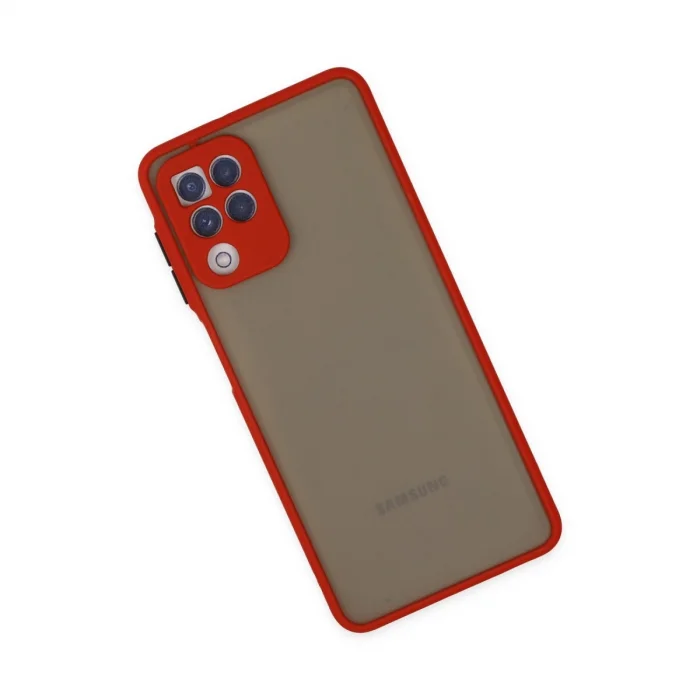 BUĞZ Samsung Galaxy A22 Kılıf Montreal Silikon Kapak - Kırmızı