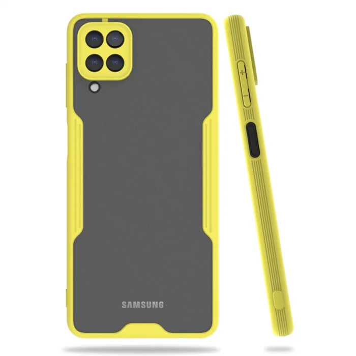 BUĞZ Samsung Galaxy A22 Kılıf Platin Silikon - Sarı