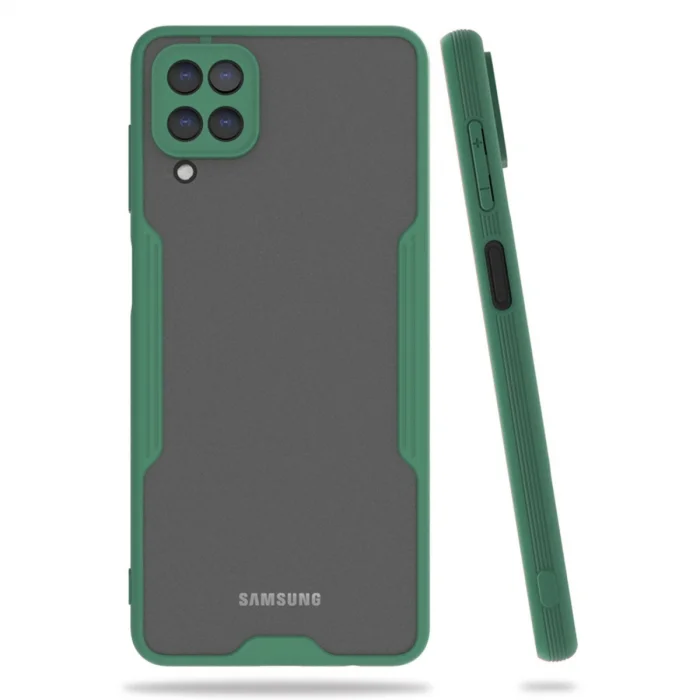 BUĞZ Samsung Galaxy A22 Kılıf Platin Silikon - Yeşil