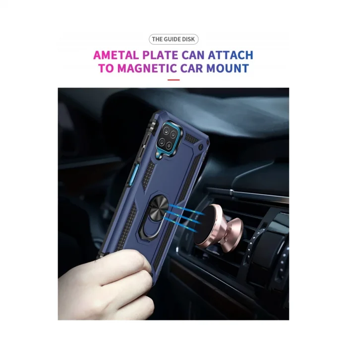 BUĞZ Samsung Galaxy A22 Kılıf Sofya Yüzüklü Silikon Kapak - Lacivert