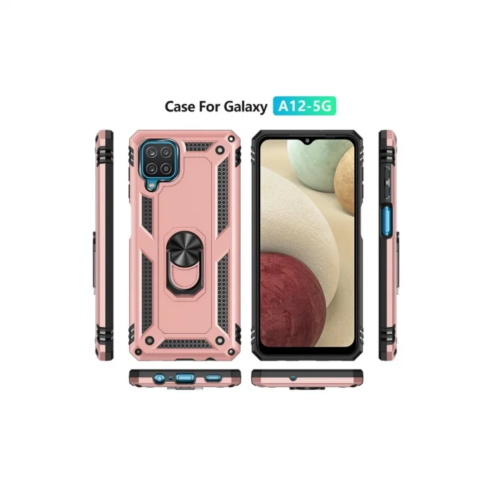 BUĞZ Samsung Galaxy A22 Kılıf Sofya Yüzüklü Silikon Kapak - Rose