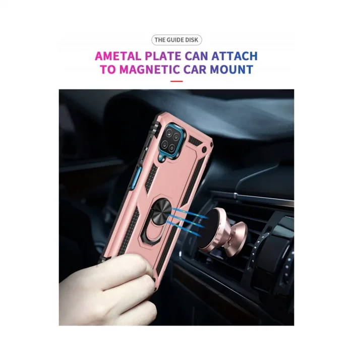 BUĞZ Samsung Galaxy A22 Kılıf Sofya Yüzüklü Silikon Kapak - Rose