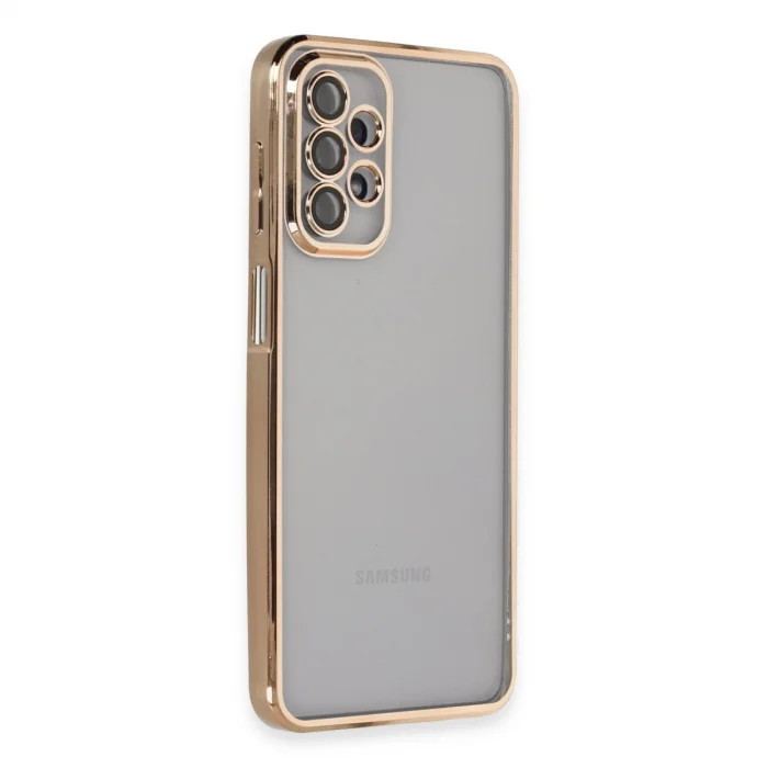 BUĞZ Samsung Galaxy A23 4g Kılıf Razer Lensli Silikon - Gold