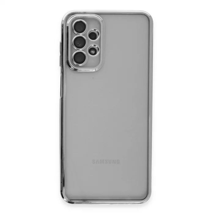 BUĞZ Samsung Galaxy A23 4g Kılıf Razer Lensli Silikon - Gümüş