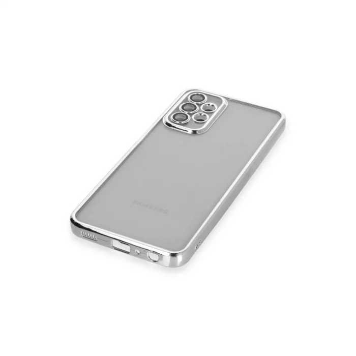 BUĞZ Samsung Galaxy A23 4g Kılıf Razer Lensli Silikon - Gümüş