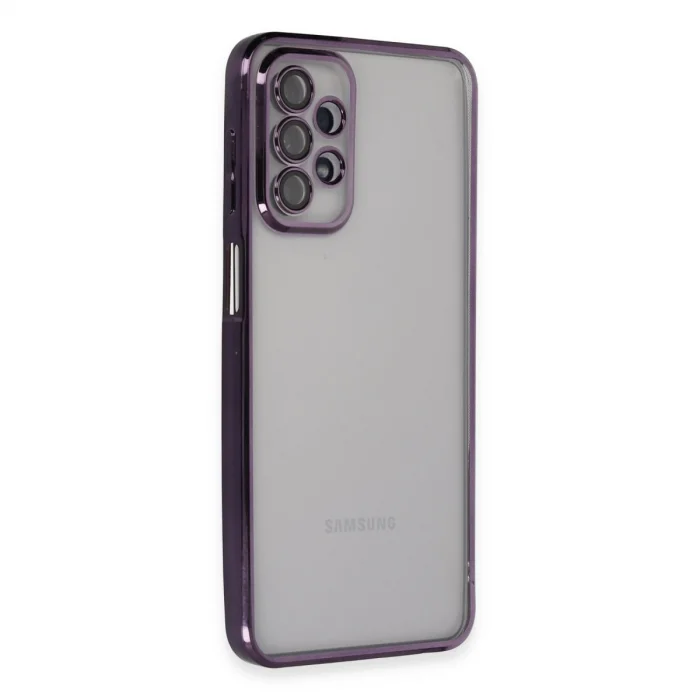 BUĞZ Samsung Galaxy A23 4g Kılıf Razer Lensli Silikon - Mor