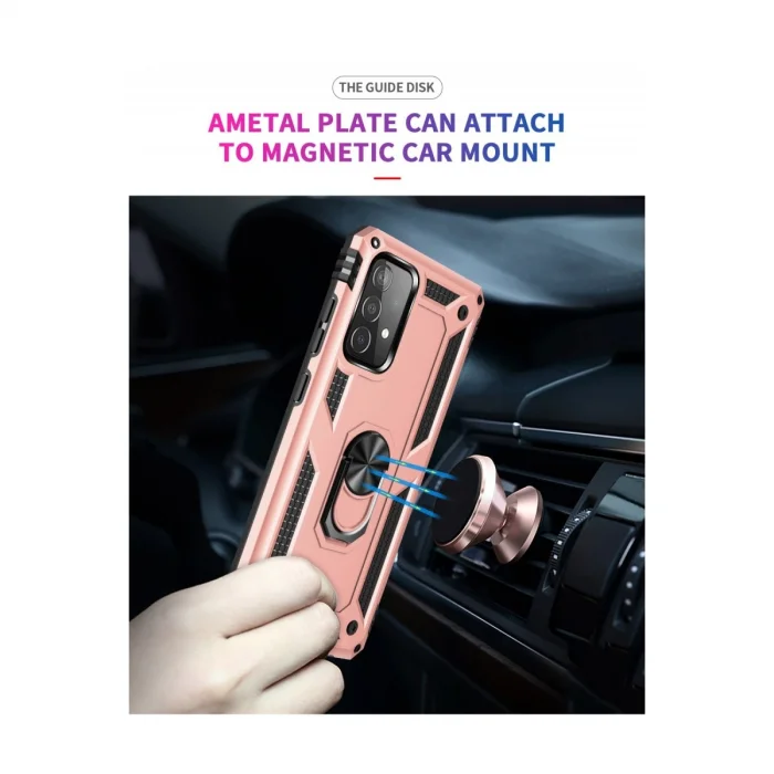 BUĞZ Samsung Galaxy A23 4g Kılıf Sofya Yüzüklü Silikon Kapak - Rose