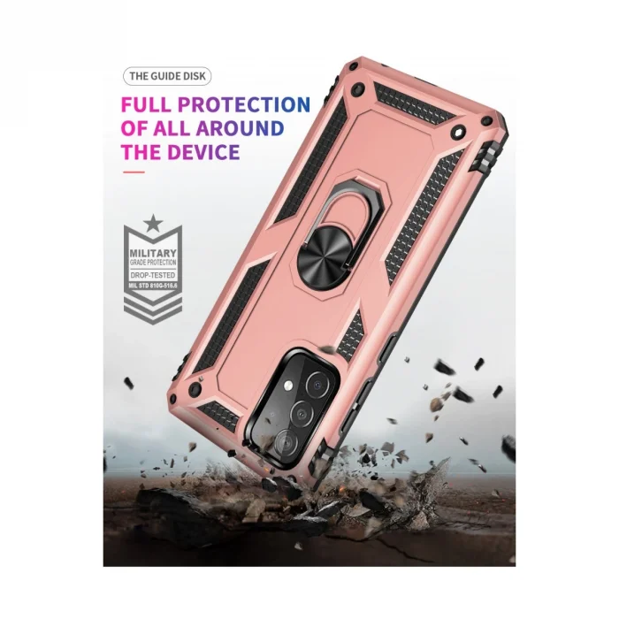 BUĞZ Samsung Galaxy A23 4g Kılıf Sofya Yüzüklü Silikon Kapak - Rose