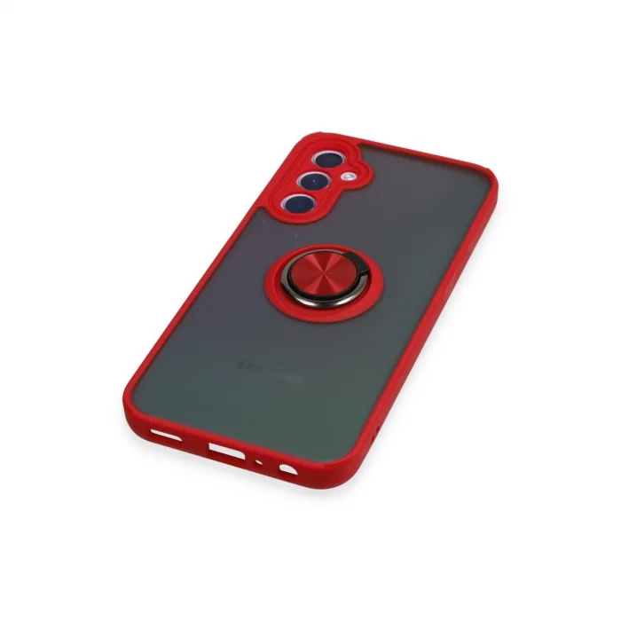 BUĞZ Samsung Galaxy A24 4g Kılıf Montreal Yüzüklü Silikon Kapak - Kırmızı