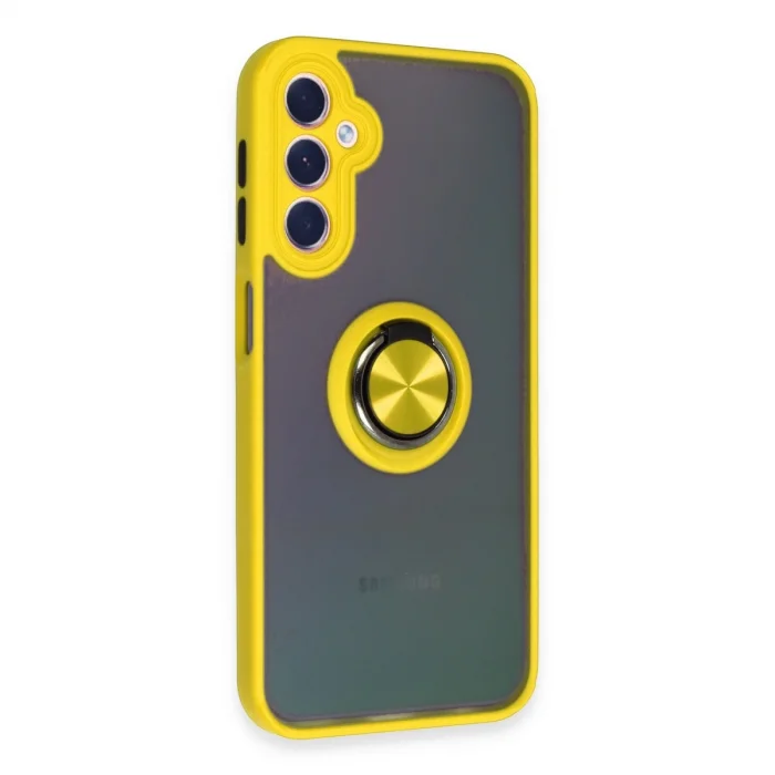 BUĞZ Samsung Galaxy A24 4g Kılıf Montreal Yüzüklü Silikon Kapak - Sarı