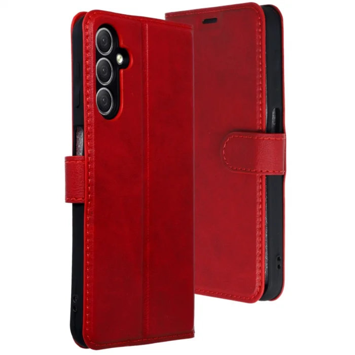 BUĞZ Samsung Galaxy A24 4g Kılıf Trend S Plus Kapaklı Kılıf - Kırmızı