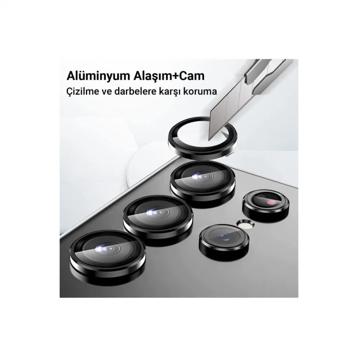 BUĞZ Samsung Galaxy A24 4g Valdez Metal Kamera Lens - Gümüş