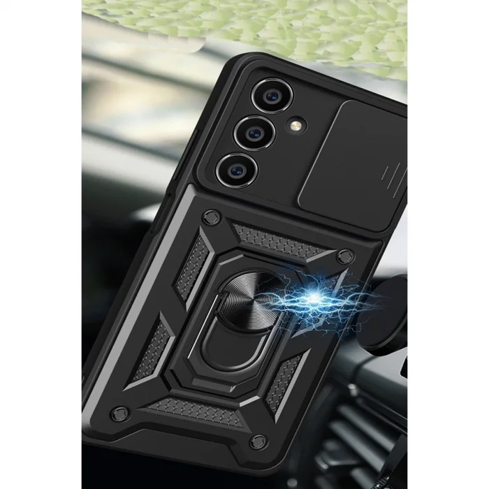 BUĞZ Samsung Galaxy A25 5g Kılıf Pars Lens Yüzüklü Silikon - Kırmızı