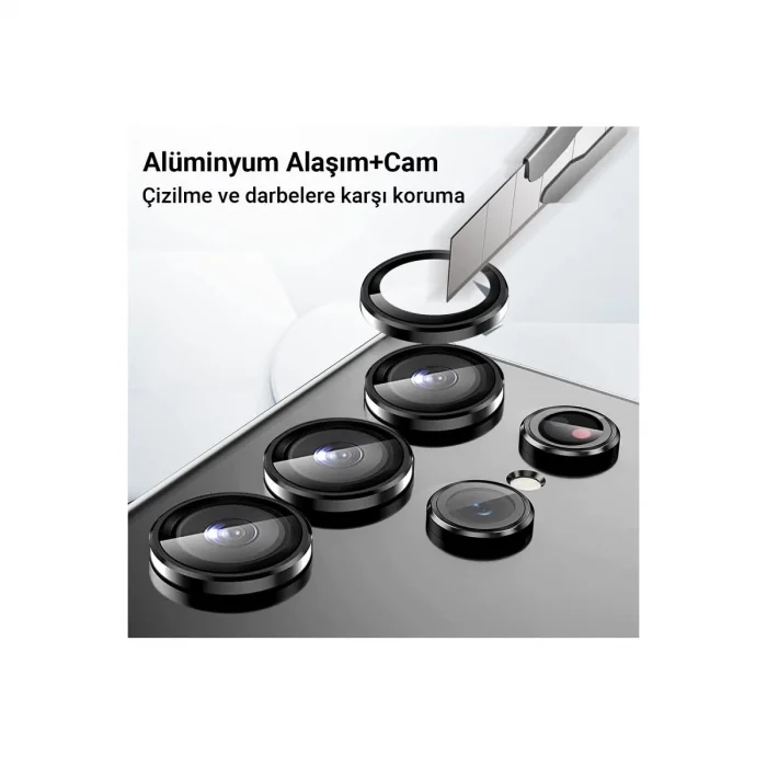 BUĞZ Samsung Galaxy A25 5g Valdez Metal Kamera Lens - Siyah