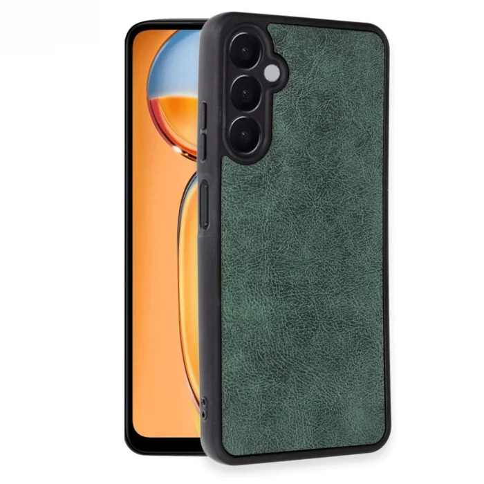 BUĞZ Samsung Galaxy A26 Kılıf Aras Deri Kapak - Koyu Yeşil