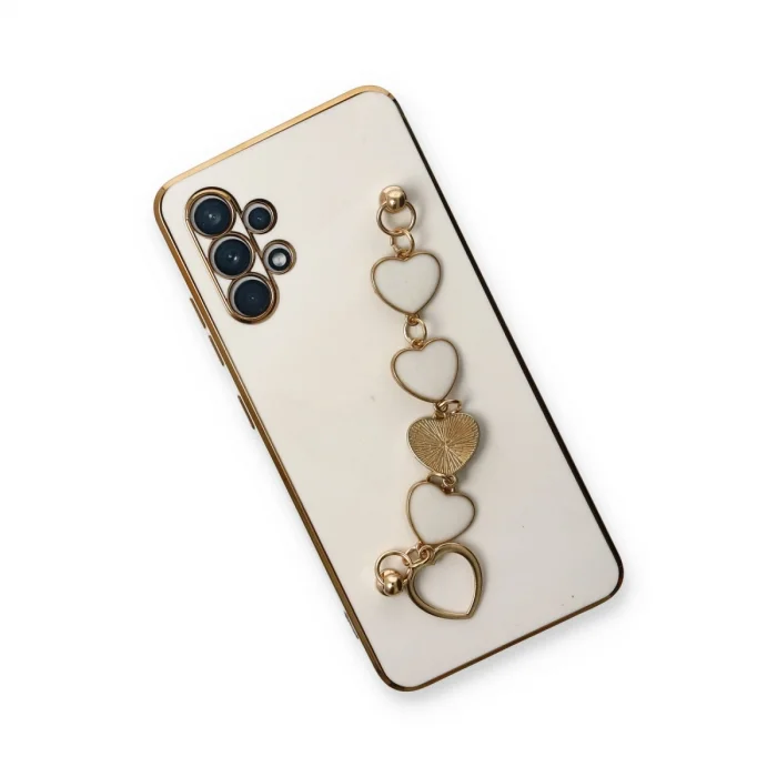 BUĞZ Samsung Galaxy A32 Kılıf Esila Silikon - Beyaz