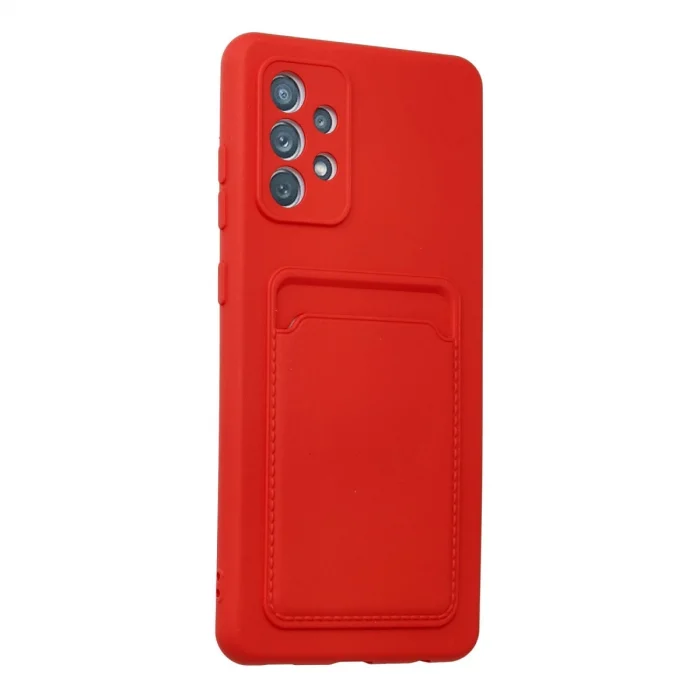 BUĞZ Samsung Galaxy A32 Kılıf Kelvin Kartvizitli Silikon - Kırmızı