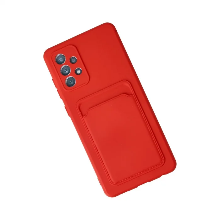 BUĞZ Samsung Galaxy A32 Kılıf Kelvin Kartvizitli Silikon - Kırmızı