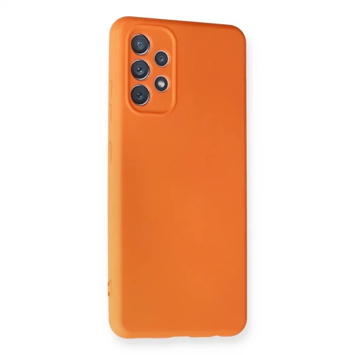BUĞZ Samsung Galaxy A32 Kılıf Nano İçi Kadife Silikon - Turuncu