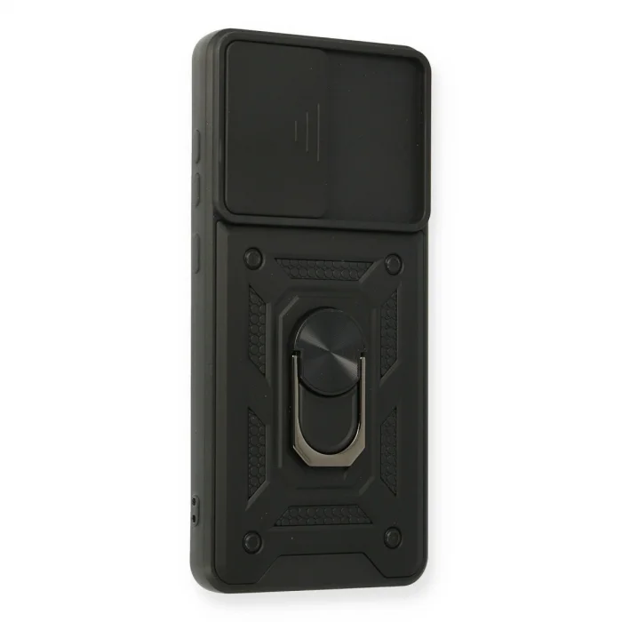 BUĞZ Samsung Galaxy A32 Kılıf Pars Lens Yüzüklü Silikon - Siyah