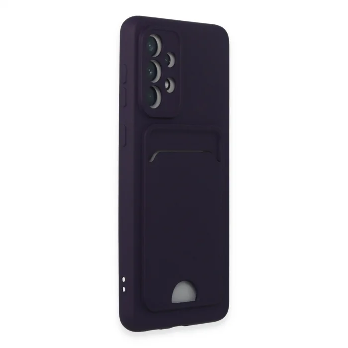 BUĞZ Samsung Galaxy A33 5g Kılıf Kelvin Kartvizitli Silikon - Derin Mor