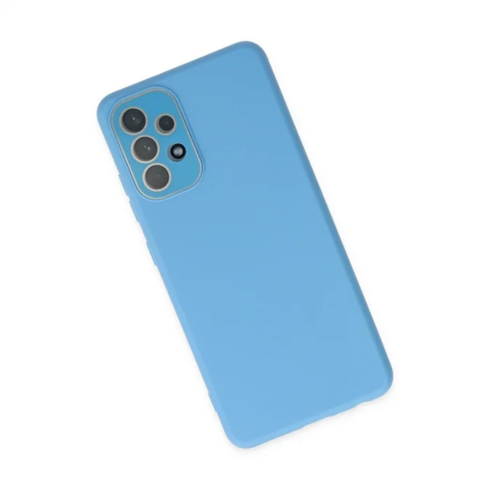 BUĞZ Samsung Galaxy A33 5g Kılıf Lansman Glass Kapak - Mavi