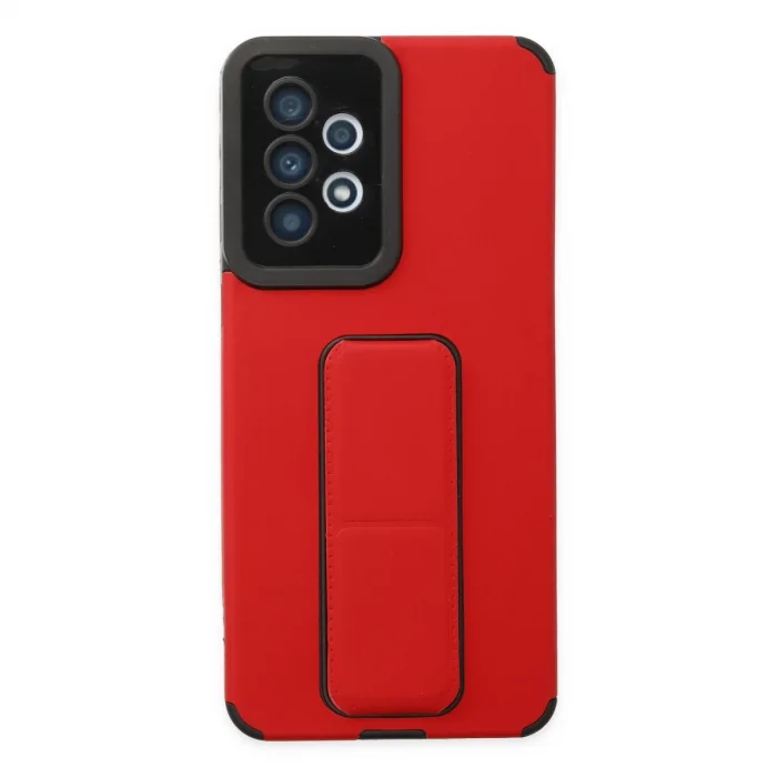 BUĞZ Samsung Galaxy A33 5g Kılıf Mega Standlı Silikon - Kırmızı