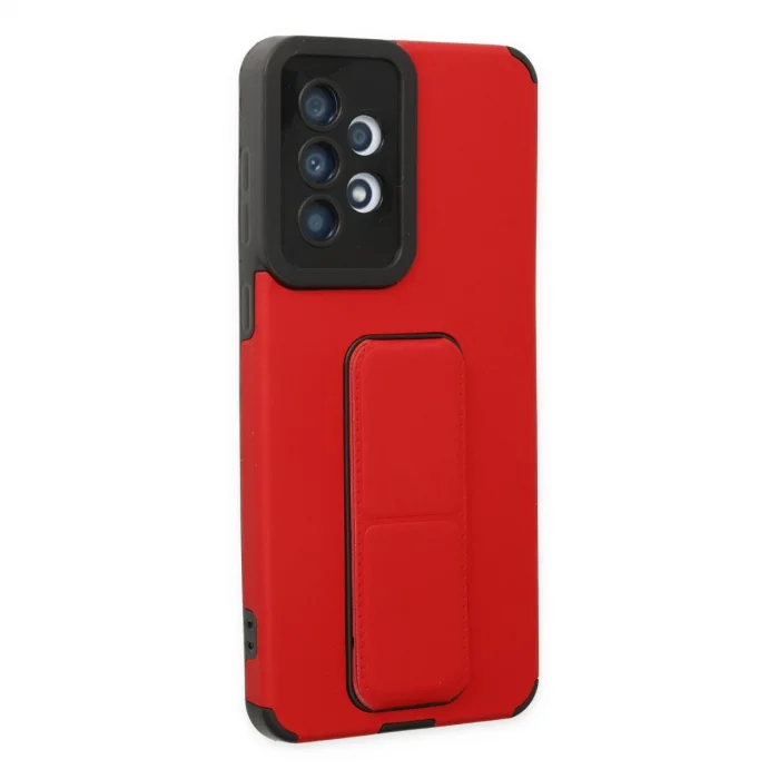 BUĞZ Samsung Galaxy A33 5g Kılıf Mega Standlı Silikon - Kırmızı