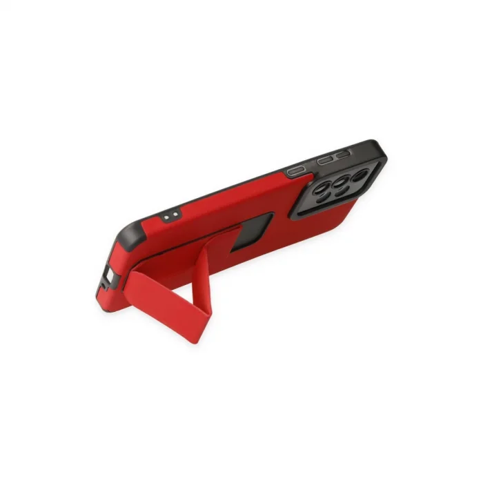 BUĞZ Samsung Galaxy A33 5g Kılıf Mega Standlı Silikon - Kırmızı