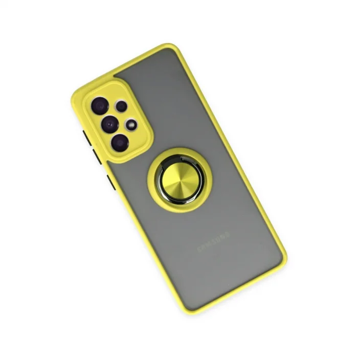 BUĞZ Samsung Galaxy A33 5g Kılıf Montreal Yüzüklü Silikon Kapak - Sarı