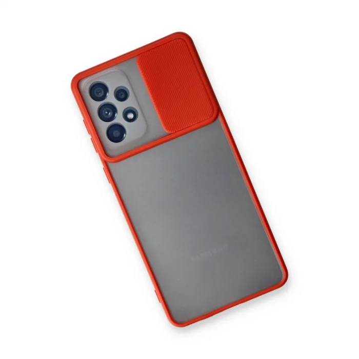 BUĞZ Samsung Galaxy A33 5g Kılıf Palm Buzlu Kamera Sürgülü Silikon - Kırmızı