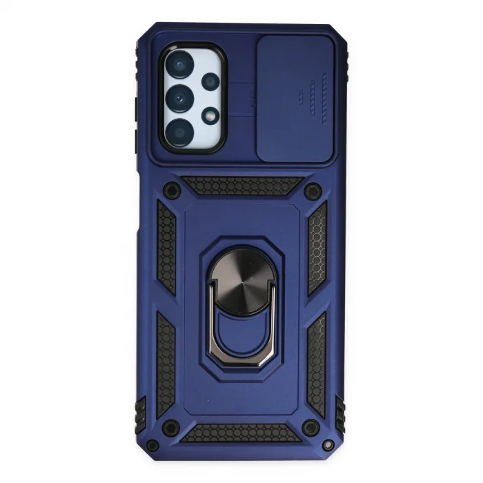 BUĞZ Samsung Galaxy A33 5g Kılıf Pars Lens Yüzüklü Silikon - Lacivert