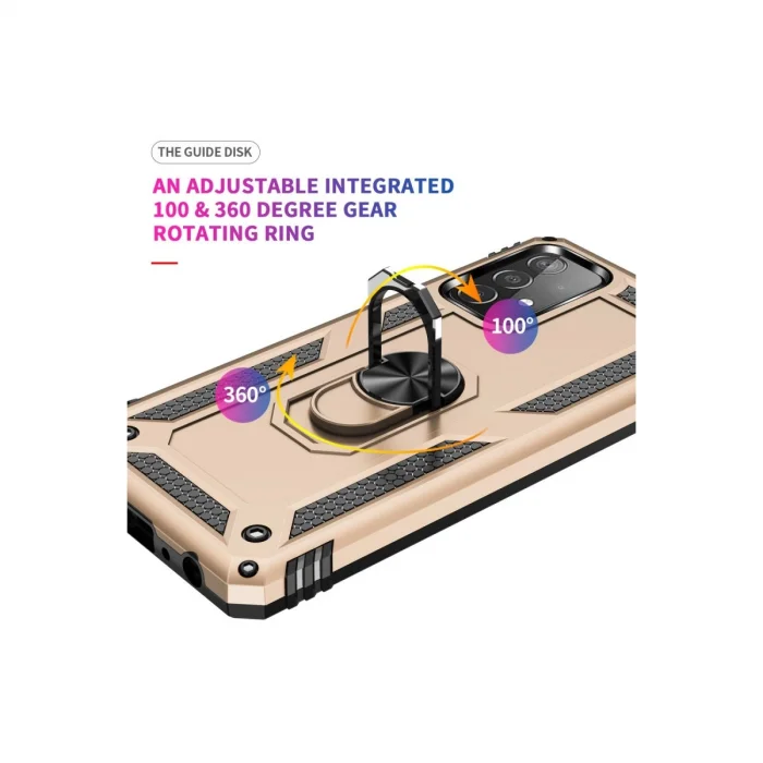 BUĞZ Samsung Galaxy A33 5g Kılıf Sofya Yüzüklü Silikon Kapak - Gold