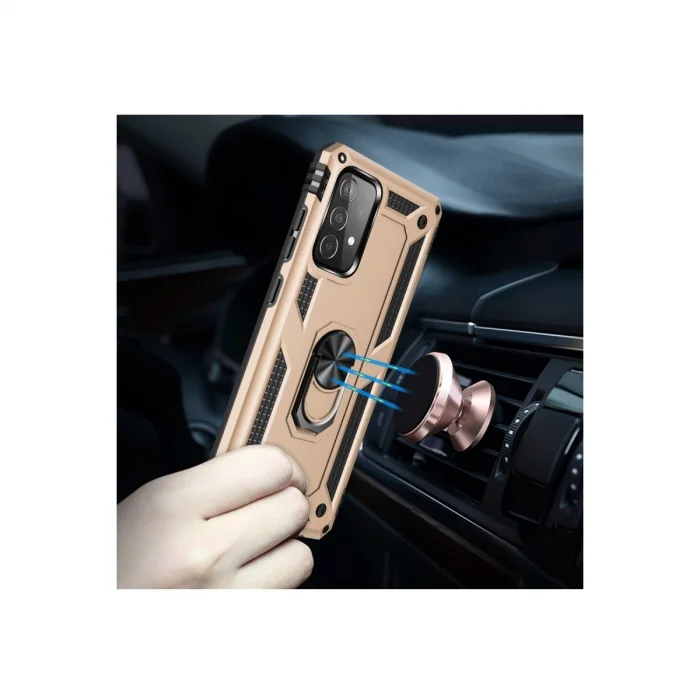 BUĞZ Samsung Galaxy A33 5g Kılıf Sofya Yüzüklü Silikon Kapak - Gold