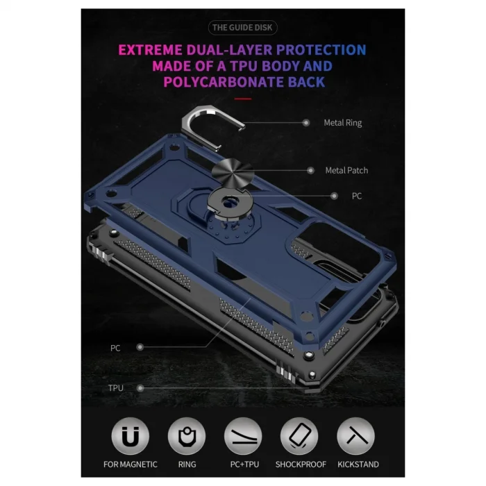 BUĞZ Samsung Galaxy A33 5g Kılıf Sofya Yüzüklü Silikon Kapak - Lacivert