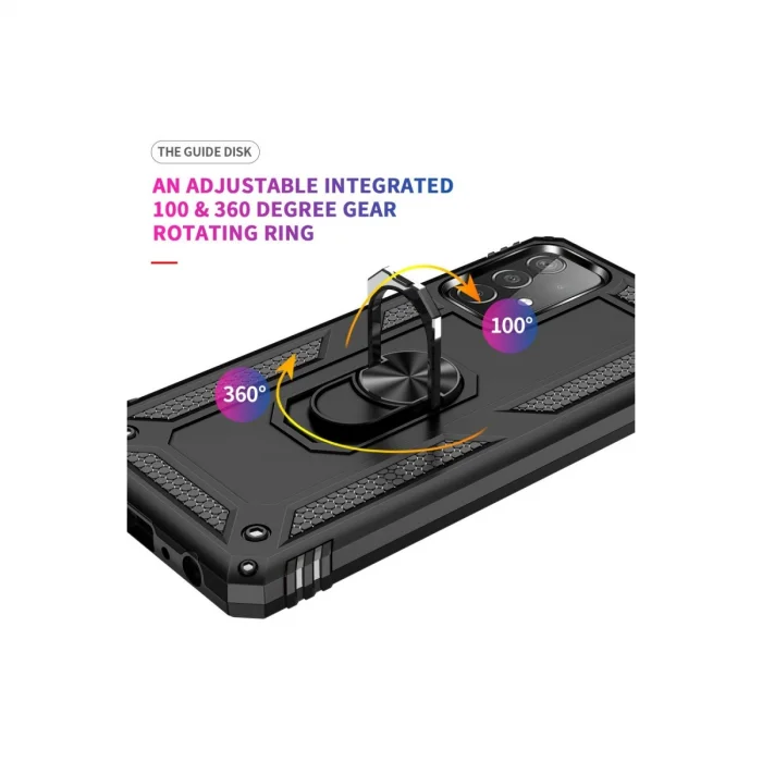 BUĞZ Samsung Galaxy A33 5g Kılıf Sofya Yüzüklü Silikon Kapak - Siyah