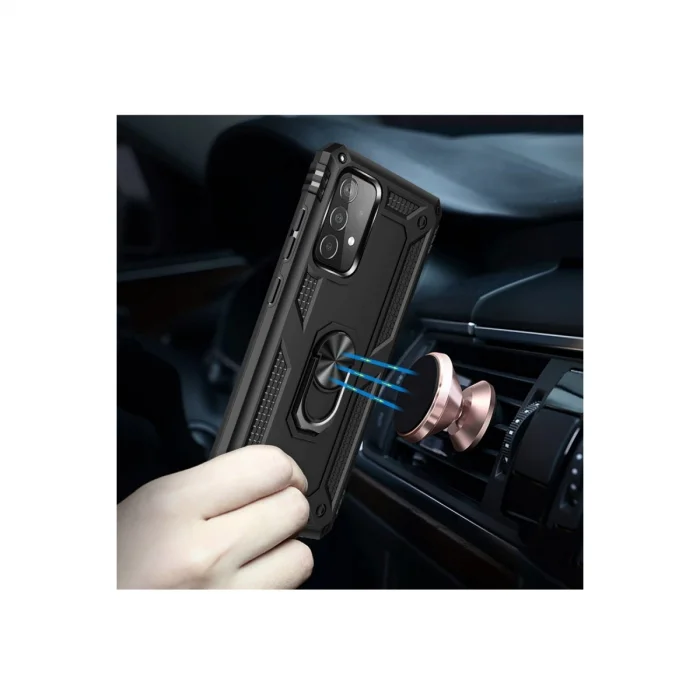 BUĞZ Samsung Galaxy A33 5g Kılıf Sofya Yüzüklü Silikon Kapak - Siyah