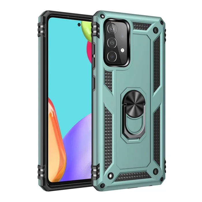 BUĞZ Samsung Galaxy A33 5g Kılıf Sofya Yüzüklü Silikon Kapak - Yeşil