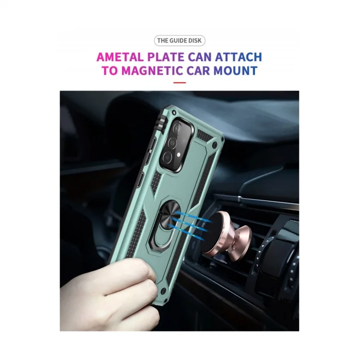 BUĞZ Samsung Galaxy A33 5g Kılıf Sofya Yüzüklü Silikon Kapak - Yeşil