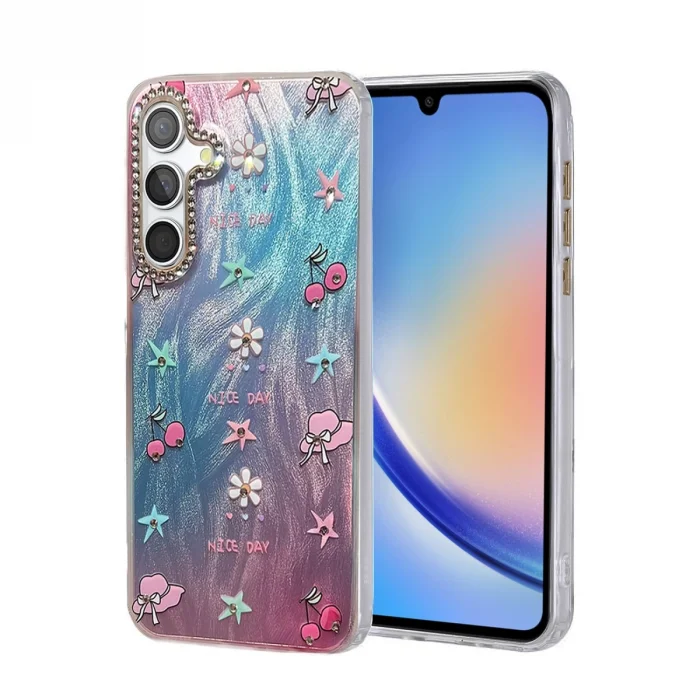 BUĞZ Samsung Galaxy A34 5g Kılıf Blade Aynalı Desenli Kapak - Desen 4