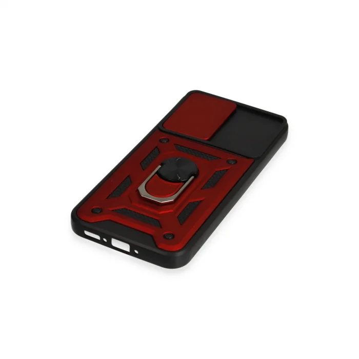 BUĞZ Samsung Galaxy A34 5g Kılıf Pars Lens Yüzüklü Silikon - Kırmızı